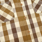1980's BIGMAC BROWN & WHITE FLANNEL SHIRT...L