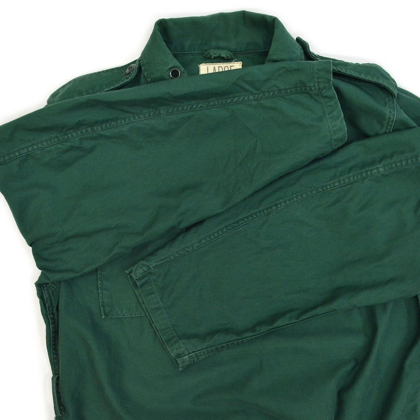 1960's~ USARMY SHIRT, AGGRESSOR COTTON SATEEN GREEN SHADE 255... L