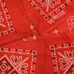 DEADSTOCK ELEPHANT BRAND BANDANA RED Geometric Pattern Upper Nose... Set of 2