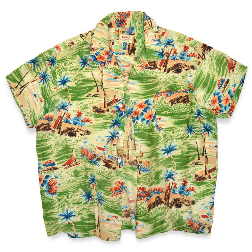 1960's South Pacific Aloha Rayon Shirt...XL