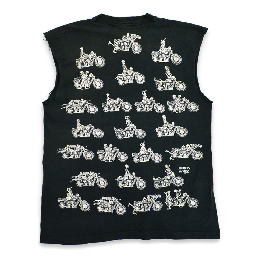1990's FRUIT OF THE LOOM FASHION VICTIM SKULL SEX CUT OFF ... L