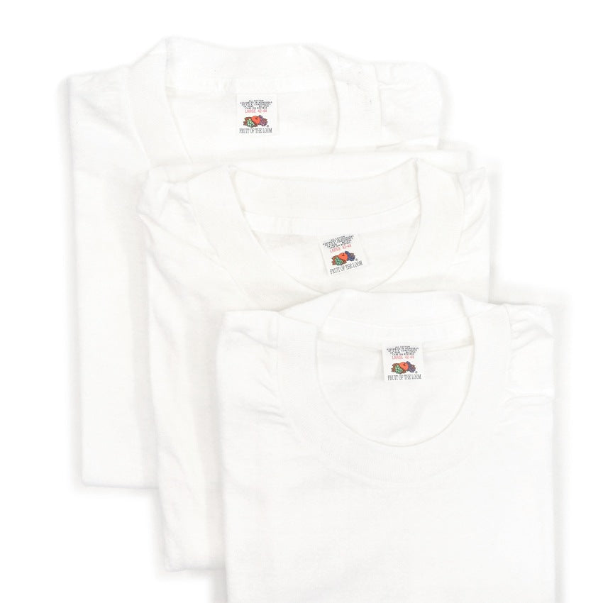 1980's~ DEADSTOCK FRUIT OF THE LOOM 3PACK TEE... L