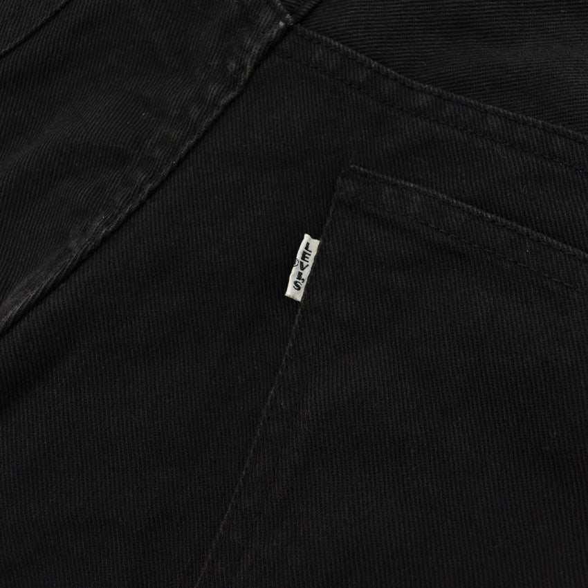 1960's LEVI'S 518 BIG-E BLACK Katsuragi COTTON TWILL PANTS... W32 L33