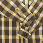 1970's~ YELLOW PLAID FLANNEL SHIRT... Fits like S