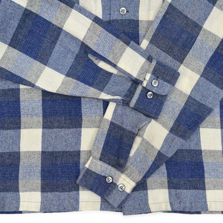 〜1960's SEARS BLUE PLAID SHIRT ... M