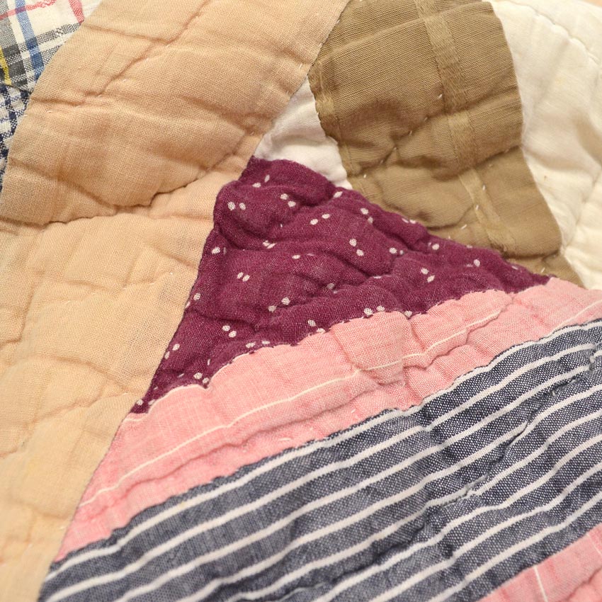 OLD PATCHWORK MOZAIQ QUILT... 158cm×183cm