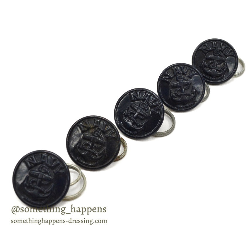 ~1940s US Navy Original Button for Denim Jacket... Set of 5