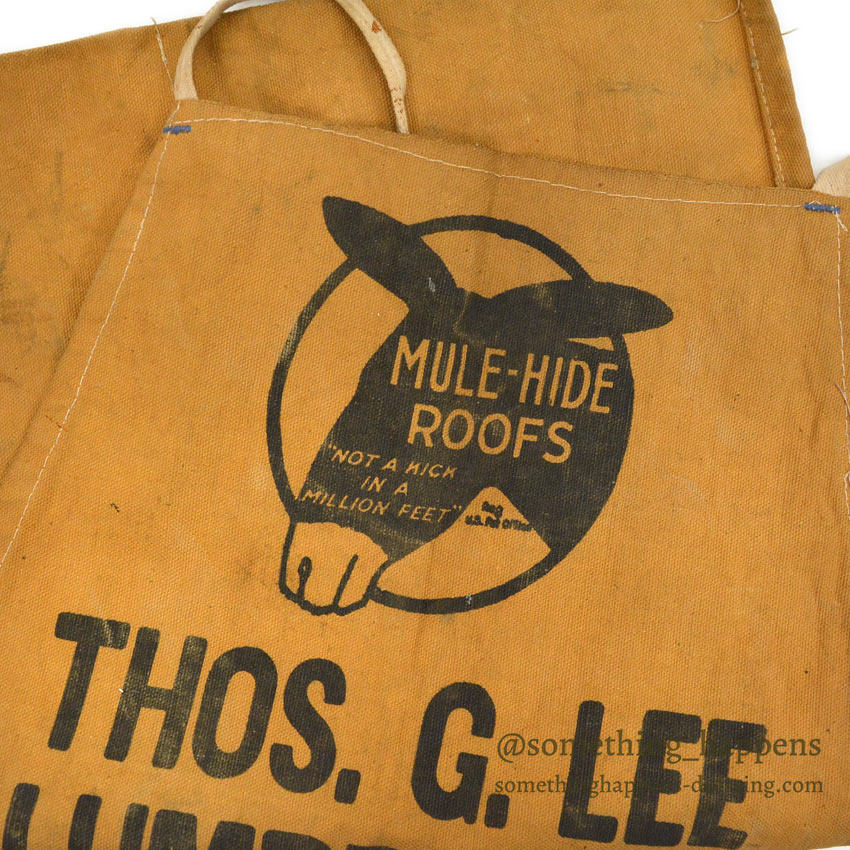 1940's~ MULE-HIDE ROOFS ADVERTISING CANVAS APRON...