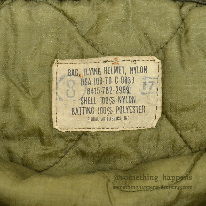 1970's U.S.A.F. BAG, FLYING HELMET, NYLON ALUMINUM ZIPPER ...