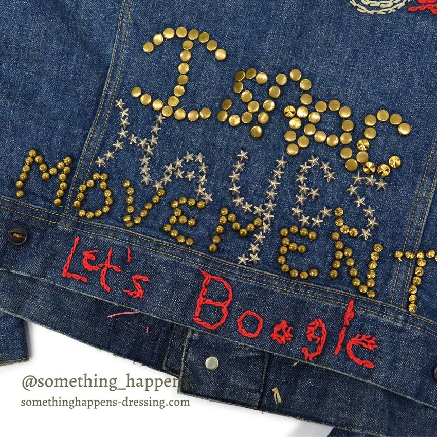 1970's Lee EMBROIDERY DENIM JACKET ... Fits like 44