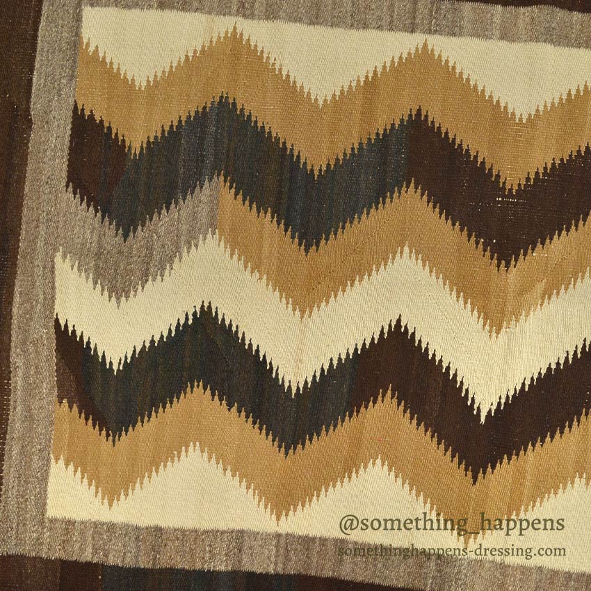 c.1940's NAVAJO RUG ZIGZAG LIGHTNING PATTERN... 163cm×110cm