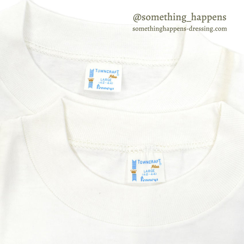 1960's DEADSTOCK TOWNCRAFT PENNEYS PLAIN T-SHIRTS 2枚セット #1 ... L
