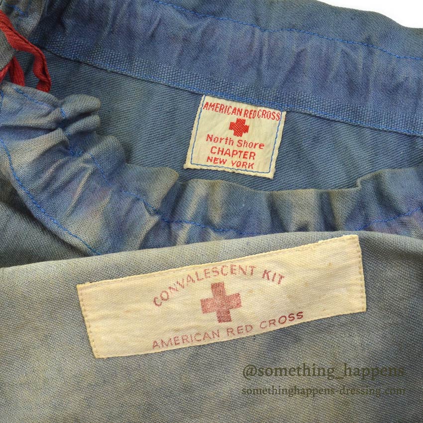 1940's AMERICAN RED CROSS WW2 BLUE COTTON DITTY BAG SUN FADED ...