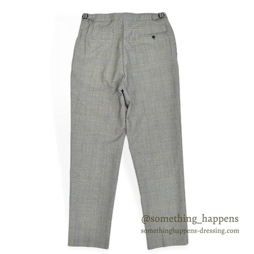 1960's~ EURO GLEN CHECK TROPICAL WOOL SLACKS... W32 L32