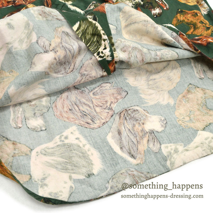 1980's BANANA REPUBLIC SAFARI & TRAVEL DOG PRINT SHIRT ... M