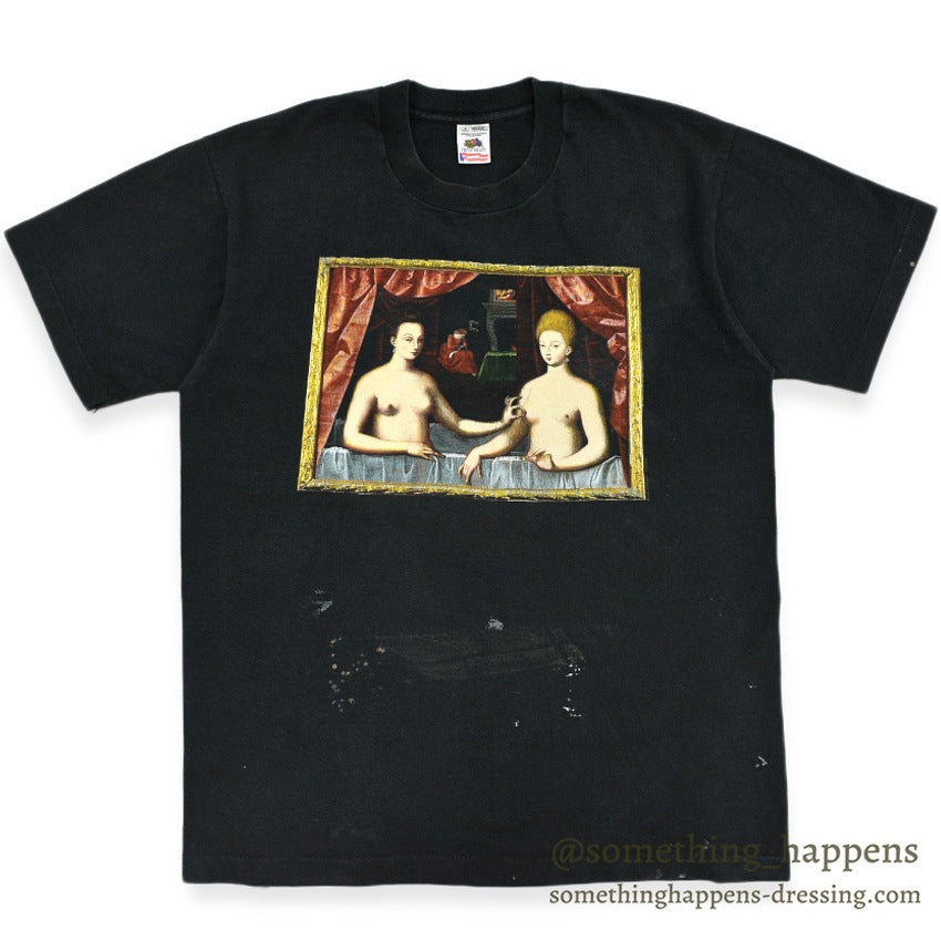 1990's FRUIT OF THE LOOM FOTOFOLIO ガブリエル・デストレ ART T-SHIRT ... L