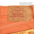 DEADSTOCK Levi's 501 ORANGE DENIM PANTS Made in USA... W33/L30