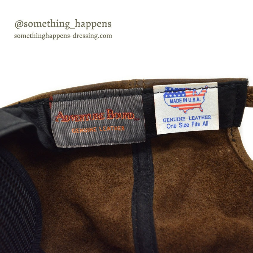 1980's ADVENTURE BOUND BROWN LEATHER CAP...