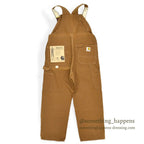 1970's DEADSTOCK CARHARTT BROWN DUCK DOUBLE KNEE OVERALL ...W36/L28