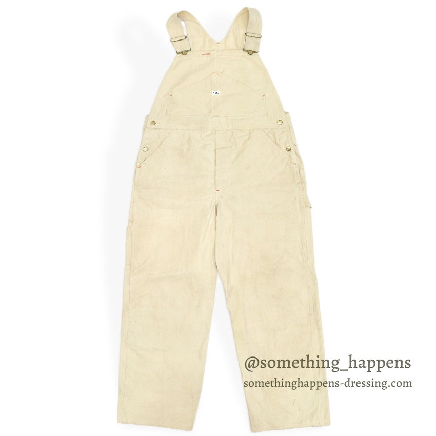 1970s Lee Off-White Overalls, No Wash, Mint... W39/L33