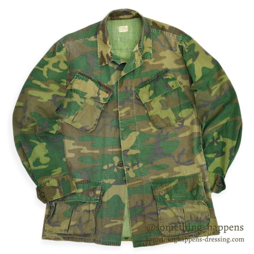 1960's USARMY ERDL JUNGLE FATIGUE JACKET MIX LEAF... SR