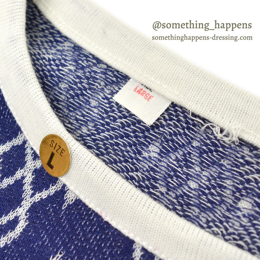1960's〜 DEADSTOCK ELY&WALKER LEISURE KNITS JACQUARD T-SHIRT BLUE ... L