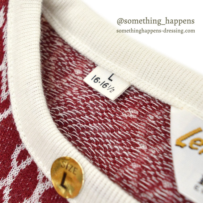 1960's~ DEADSTOCK ELY&WALKER LEISURE KNITS JACQUARD T-SHIRT RED... L