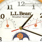 LLBEAN WOOD WALL CLOCK WEATHER STATION...