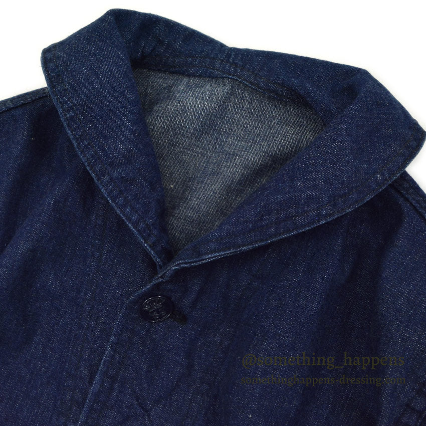1940's U.S.NAVY WW2 SHAWL COLLAR DENIM JACKET DARK ...