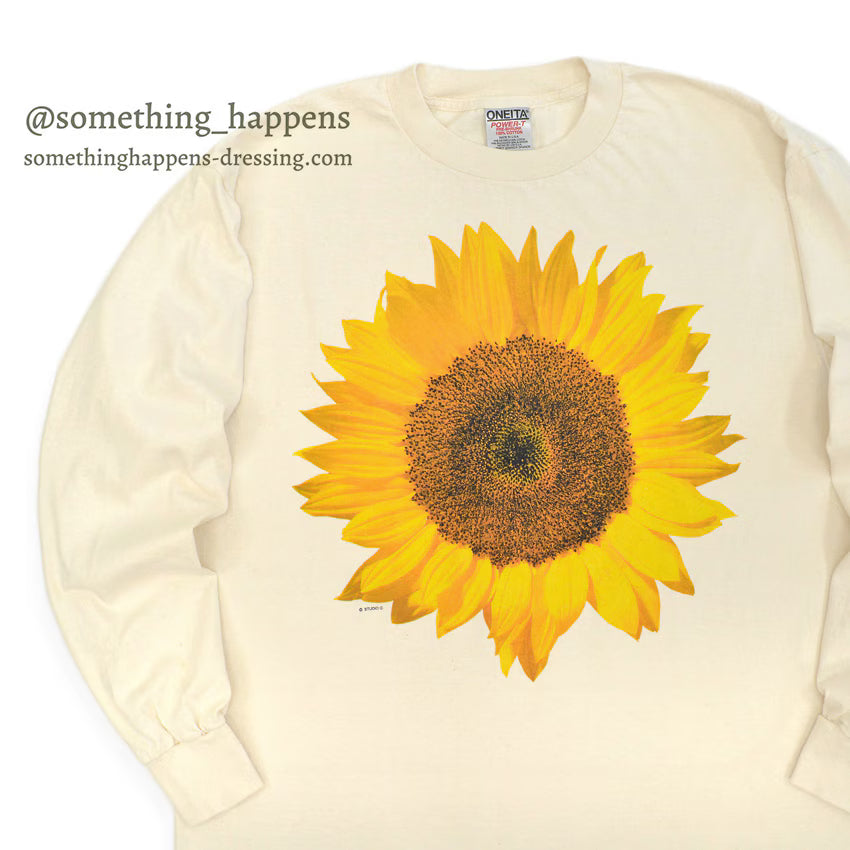 1990s DEADSTOCK ONEITA Sunflower Long-Sleeve T-Shirt ... XL