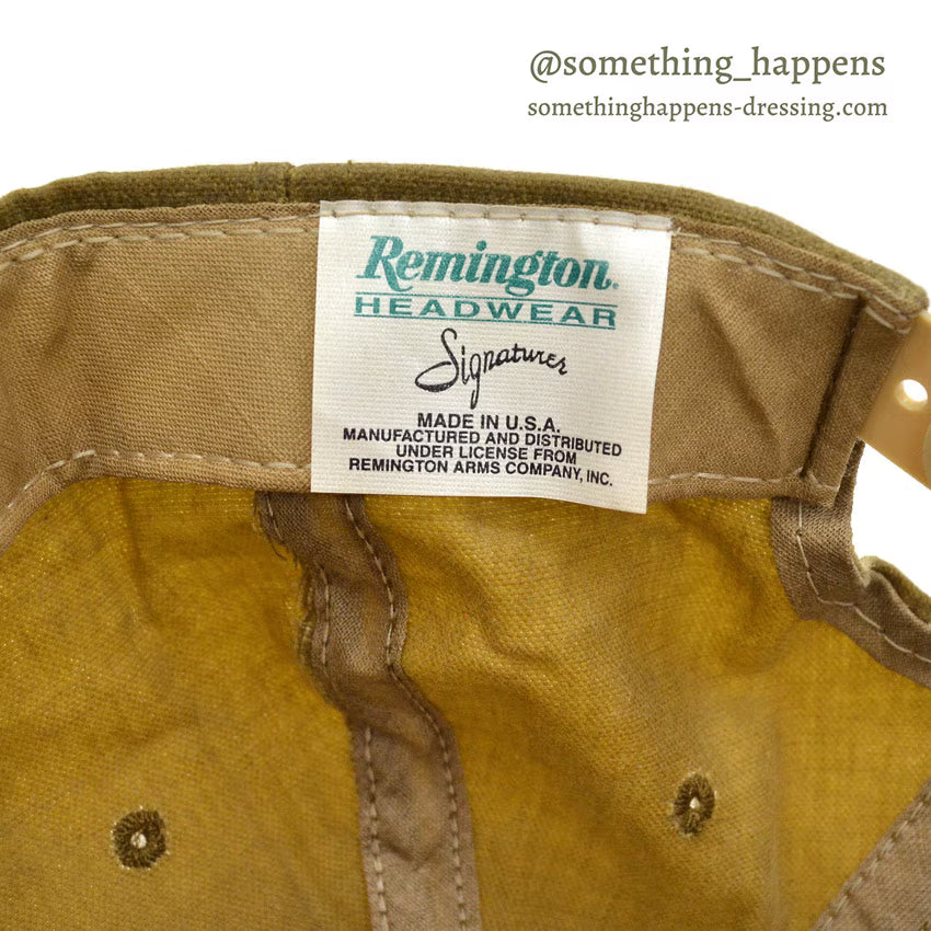 ~1990's REMINGTON OILED COTTON GAME CAP TAN...