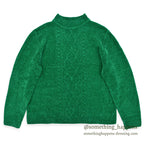 OLD GREEN MOCK NECK VELVET SWEATER... Fits like M
