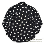 1990's LIZ WEAR DOTS RAYON SHIRT BLACK/WHITE...S