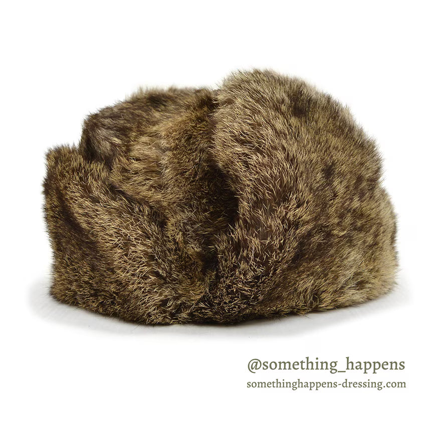 1980's LLBEAN NORTH KING NATURAL RABBIT FUR HAT... L