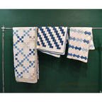 ANTIQUE LIGHTNING STREAK ZIG ZAG INDIGO STAR CALICO PATCHWORK QUILT... 195cm/120cm