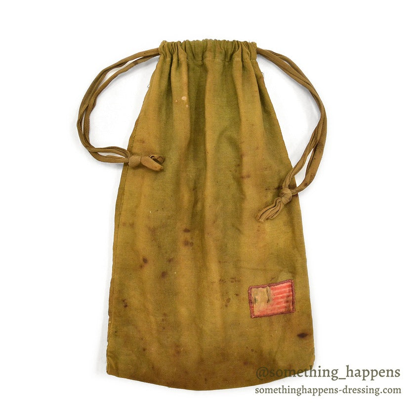 1910's~ WW1 ERA AMERICAN RED CROSS COTTON DITTY BAG US FLAG PATCH...
