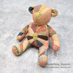 ANTIQUE CALICO PATCHWORK QUILTED TEDDY BEAR...