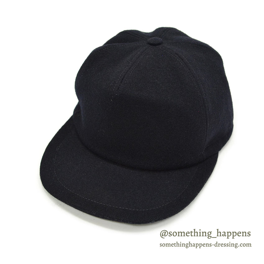 1980's~ LLBEAN ALL BLACK WOOL CAP - MADE IN ITALY - ... L