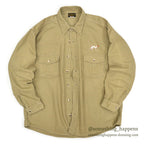 1980's DEERSKIN DOG EMBROIDERY CHAMOIS SHIRT... XL