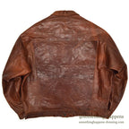 ~1980's UNKNOWN BROWN LEATHER JACKET TYPE 3RD ... Fits like 48
