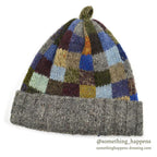 1990's~ J.CREW PATCHWORK WOOL KNIT CAP...