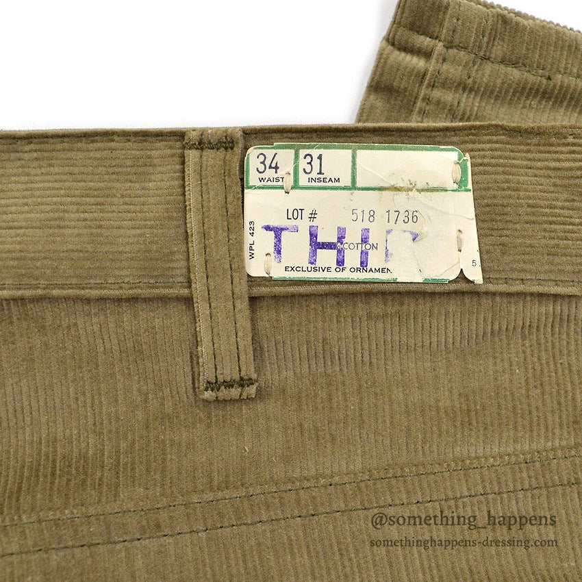 1960's DEADSTOCK LEVI'S 518 BIG-E SLIM FITS CORDUROY PANTS... W34/L31