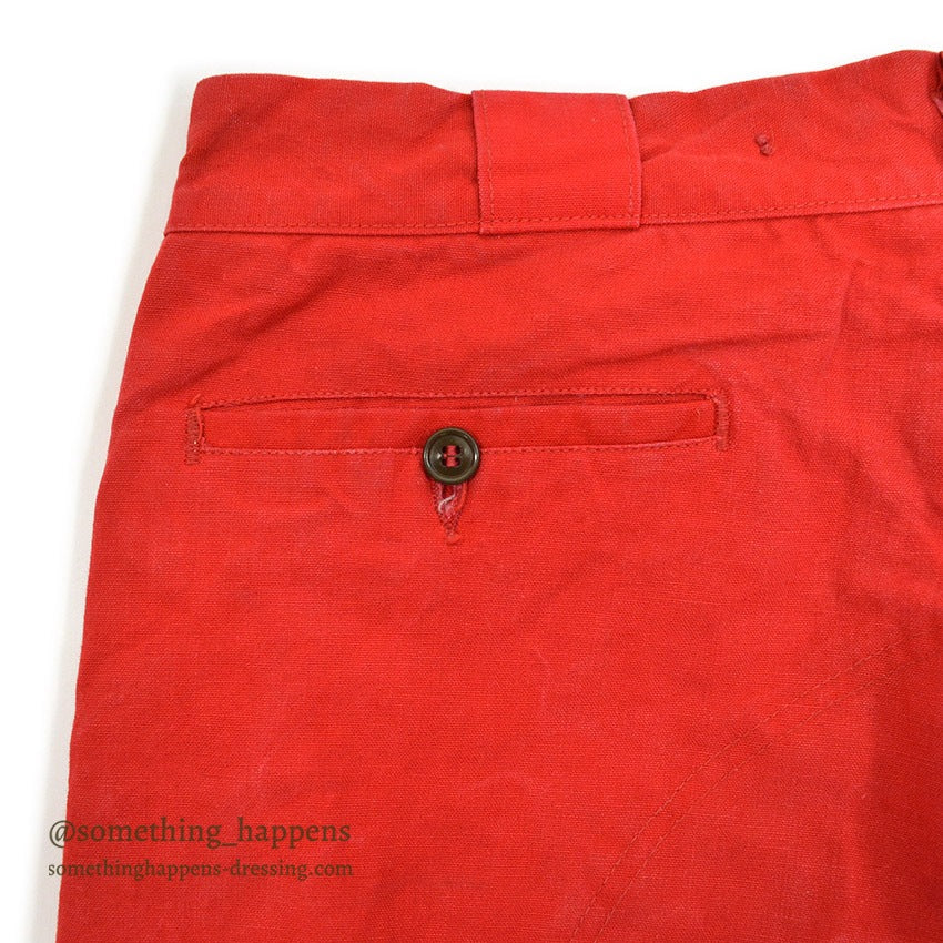 1950's BROWN'S BEACH RED DUCK HUNTING PANTS... W34/L28