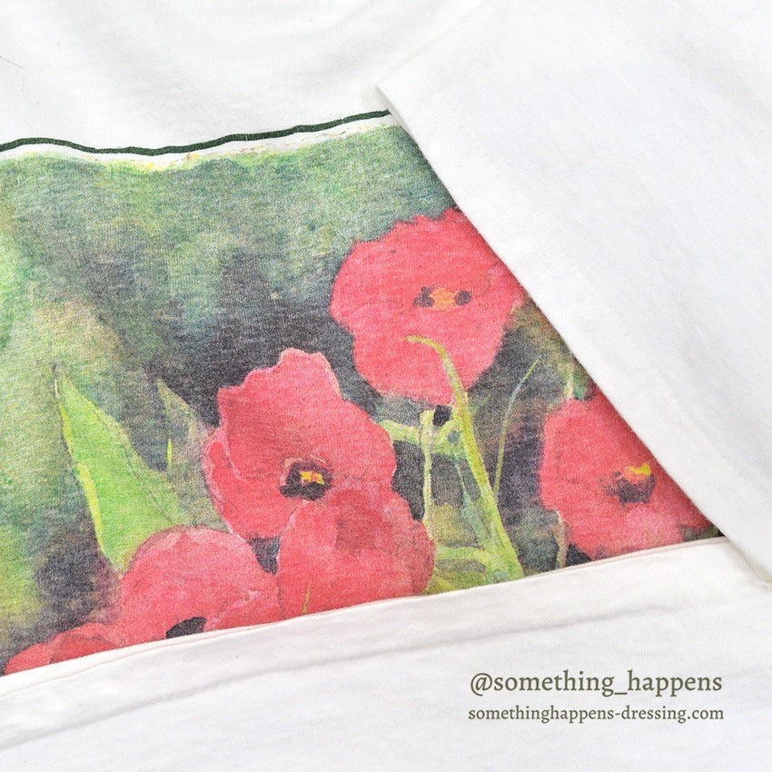 1990's ONEITA JUDY BUSWELL FLOWER ART PRINT T-SHIRT ... XL
