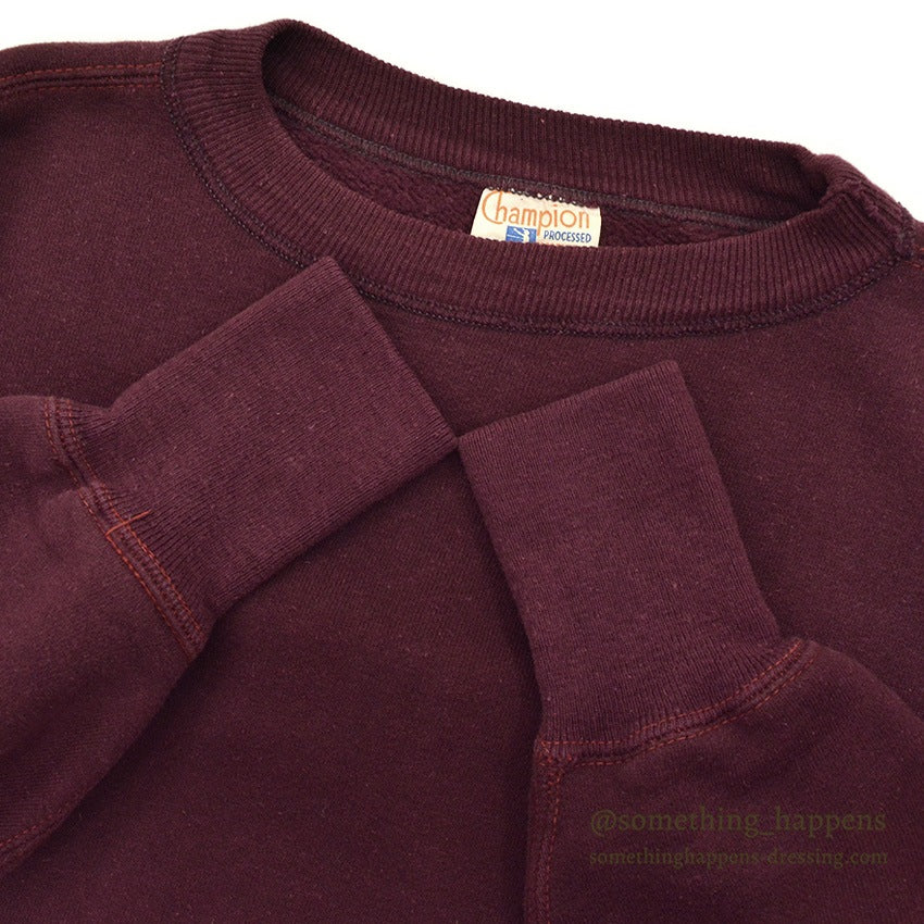1940's~ CHAMPION CREWNECK BLANK SWEAT SHIRT MAROON ... LARGE