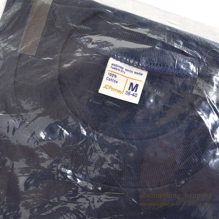 ~1970's DEADSTOCK JC PENNEY NAVY POCKET T-SHIRT ... M