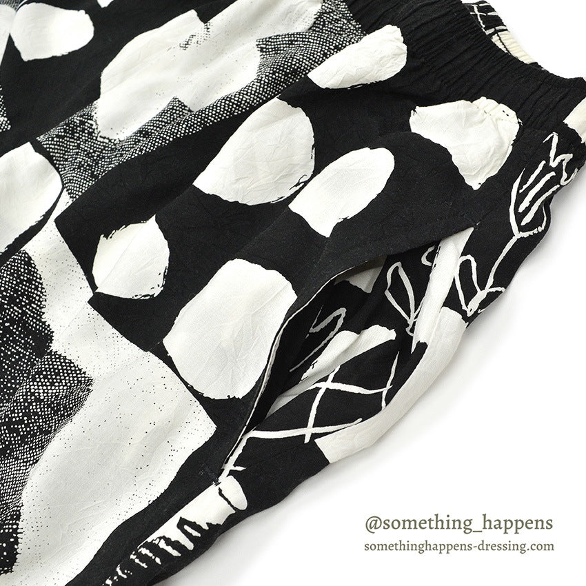 1980's JAMS WORLD FLOWER MONOCHROMATIC RAYON PANTS...M