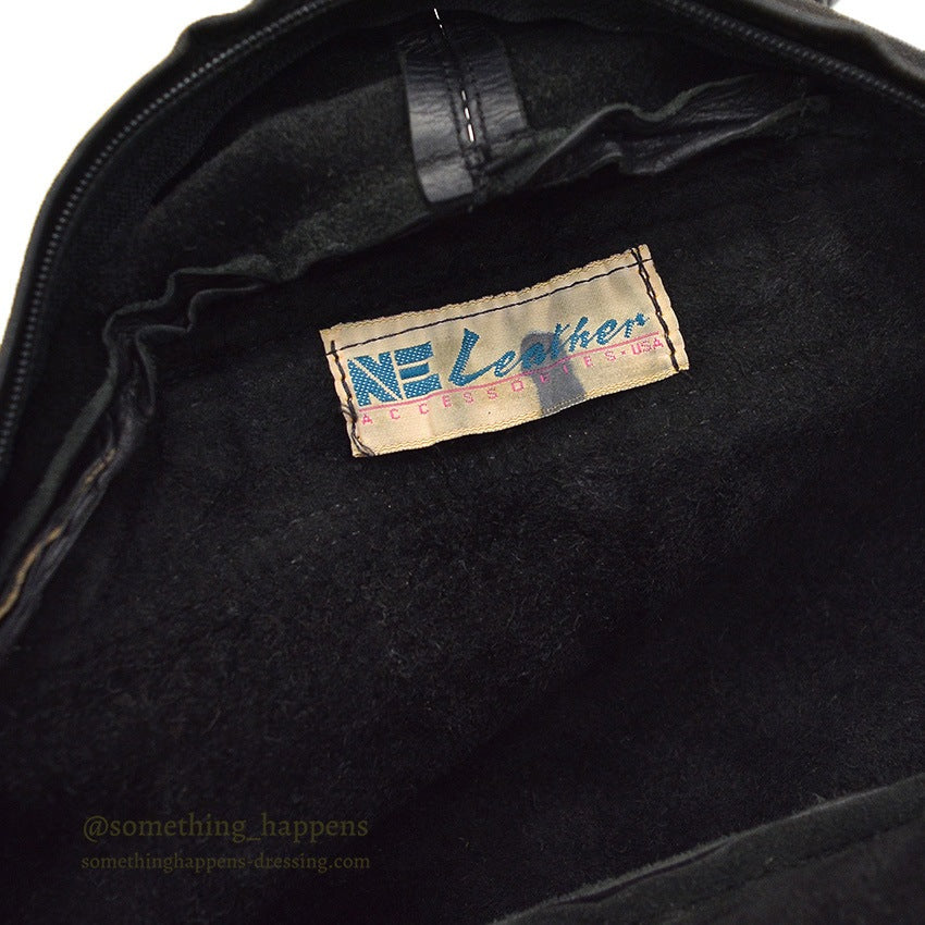 ~1990's ALL BLACK LEATHER BACKPACK...