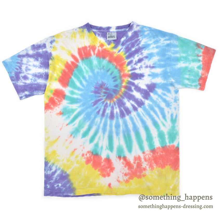 1990's STANLEY DESANTIS TIE DYE V-NECK T-SHIRT... LARGE