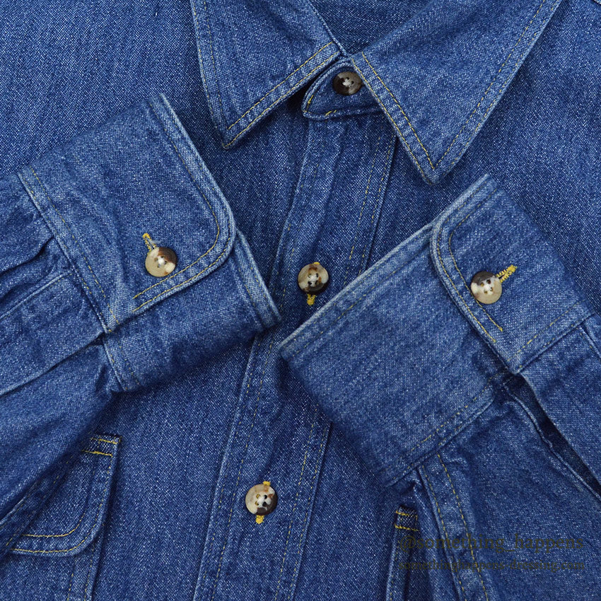 1980's ORVIS DENIM WORK SHIRT ... M